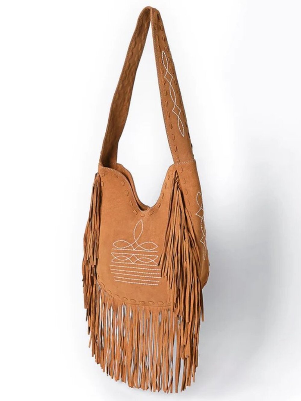American Darling Southwest Fringe Suede Hobo Bag - Picture 2 of 4
